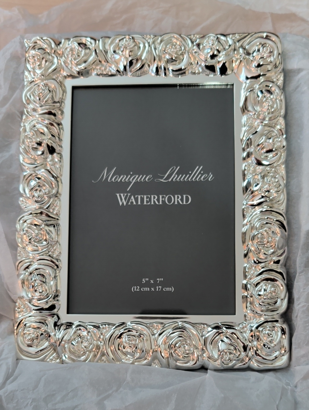 Waterford Silver Rose Motif Picture Frame
